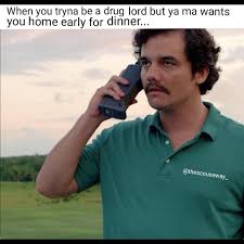 Colombian drug lord, pablo escobar, standing in front of the white house, with his only son, juan pablo escobar. The Best Pablo Escobar Memes Memedroid