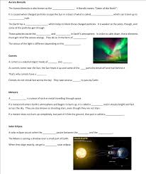 Astronomical Phenomenon Worksheet December 14 2017 Earth And Space Science Science Units Space Science