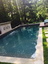 Our Bali Inspired Pool Pebble Liner And Limestone Block Feature Wall Pool Outdoor Pool Liners