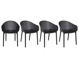 Ll découvrez nos chaises de salle à manger et de cuisine livraison rapide 4 000 références fabricant de design depuis 1964 Chaises Design Empilables Noires Interieur Exterieur Lot De 4 Oskol Miliboo