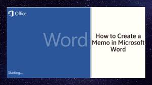 How To Create A Memo In Microsoft Word Youtube