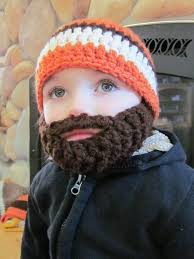 Kids Ultimate Bearded Beanie Orange Mix Etsy Baby Beard Hat Knitted Beard Beard Beanie