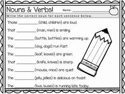 Common Core First Grade Singular And Plural Nouns With Matching Verbs L 1 1c Nouns And Verbs Plurals Singular And Plural Nouns