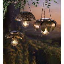 Aged 1 Bulb 14 5 H Solar Powered Outdoor Pendant Hanging Solar Lights Solar Lights Outdoor Hanging Lanterns