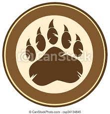 Bear paw stock photos bear paw stock illustrations. Brown Bear Paw Print Circle Label Design Canstock