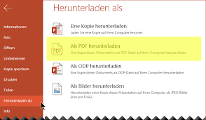 Powerpoint für macos behalt keine links in pdfs bei, aber wenn sie ihre präsentation in onedrive speichern, können sie sie in powerpoint für web öffnen und von dort als pdf herunterladen. Speichern Von Powerpoint Prasentationen Als Pdf Datei Office Support