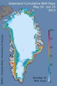 springtime melt in greenland late start rapid spread