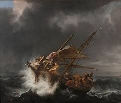 24 suddenly a furious storm came up on the lake, so that the waves swept over the boat. Calming The Storm Wikipedia