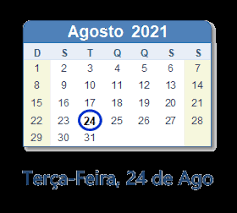 Todos los días son dignos de celebrar. 24 De Ago 2021 Calendario Com Feriados E Cont Regressiva Bra