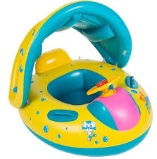 Removable Novel Swim Ring Sunshade On Holiday Floating Summer Kids Child Seat Inflatable Swimming Boat Toys Wa Baby Pool Floats Baby Float Pool Floats For Kids