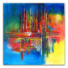 Burgstaller Abstraktes Kunst Bild Skyline Gemalde Abstrakte Etsy In 2020 Oil Painting Abstract Abstract Artwork Abstract
