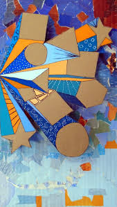 Artists Will Create A Mixed Media Collage That Contains Forms In One Point Perspective Students School Art Projects High School Art Projects Art Classroom