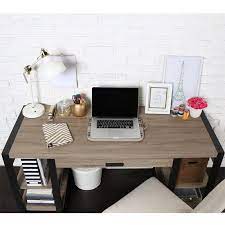 Ballindam standing desk canora grey. Walker Edison Urban Blend Computer Desk Ash Grey And Black D60ubs30ag