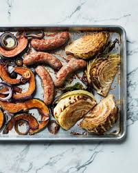 Roasted Sausages With Cabbage And Squash Recipe Recipe Squash And Onion Recipe Cabbage Recipes Sweet Italian Sausage
