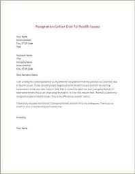 Resignation Letter Due To Health Issues | Resignation Letter, Resignation  Letter Sample, Work Resignation Letter
