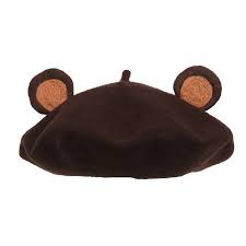 Cute Bear Ears Brown Beret Hat Kawaii Clothes Beret Hat Beret