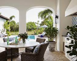 Round Marble Top Outdoor Dining Table
