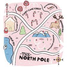 House Of Wonderland North Pole Map Print North Pole Map Map Print North Pole