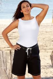 Long Board Short In 2021 Plus Size Swimwear Plus Size Bikini Board Shorts Women