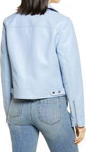 Sky Blue Leather Jacket For Women Leather Jacketz