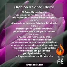 Oracion a santa marta para dominar. Letra De La Oracion A Santa Marta
