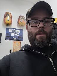 Shop owner wrapping up work at Classic American Thunder Cycle