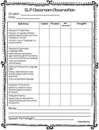 Classroom Observation For Speech Therapy Data Checklist Assessment Classroom Observation Classroom Observation Form Speech And Language