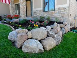 Design ideas for a large modern full sun and rock front yard concrete paver formal garden in denver for summer. Retaining Walls Antler Country Landscaping Inc Landscaping Retaining Walls Landscaping With Rocks Front Yard Landscaping