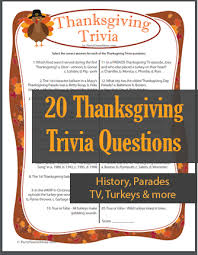 Well, what do you know? 20 Thanksgiving Trivia Game Questions Printable