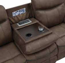 Check spelling or type a new query. Sawyer Reclining Sofa With Drop Down Table In Macchiato Brown Performance Microfiber Upholstery By Coaster 602334