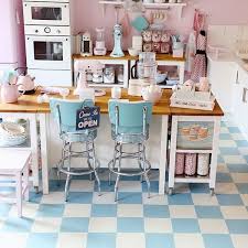 retro sweet kitchen pink and blue pink