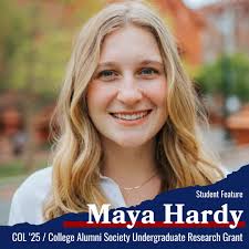 Psychology major Maya Hardy (C'25) spent last summer researching the  relationship between music and social connection under the mentorship of  Dr. Katherine Cotter. Supported by the College Alumni Society Undergraduate  Research Grant,