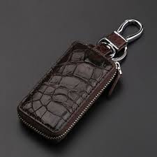 Crocodile And Alligator Leather Car Key Holder Zipper Case Wallet Keychain Bag Car Key Holder Keychain Wallet Keychain