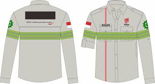 Salah satu ciri khas baju kerja lapangan adalah menggunakan logo safety. Desain Kemeja Kemeja Safety Kemeja Lapangan Kemeja Seragam