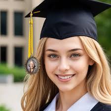 Personalized Graduation Cap Wedding Bouquet Photo Charm With Engraved  Charm, Custom Graduation Wedding Memorial Gift, Custom Photo Charm