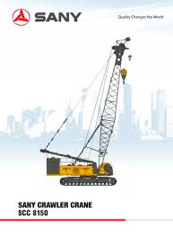 sany scc8150 crawler crane sany pdf catalogs technical