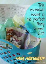 The Perfect Baby Shower Gift Plus Free Printable Baby Shower Gift Basket Baby Shower Baskets Best Baby Shower Gifts