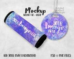 Dye Sublimation Round Luggage Tag With Rolled Luggage Wrap Etsy Free Psd Mockups Templates Mockup Free Psd Psd Mockup Template