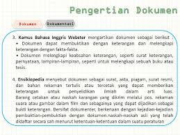 Pengertian Dokumen Dokumentasi Ppt Download