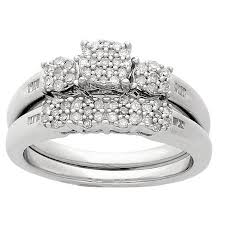 Forever Bride Forever Bride Sterling Silver 3 8 Cttw Diamond Bridal Set J Color I3 Clarity Walmart Com Walmart Com