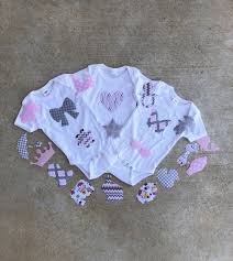 Fabric Iron On Girl Themed Appliques For Baby Shower Iron On Baby Applique Baby Shower Onesie Iron On Applique
