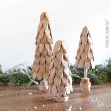 Think of it as filling in an invisible triangle. Diy Small Wooden Christmas Trees