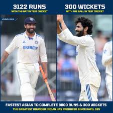cricketnmore | Ravindra Jadeja Completes 300 Wickets In Test Cricket! #INDvBAN #India #TeamIndia #RavindraJadeja | Instagram