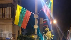 I own a lithuanian flag from the country and the yellow of the flag is way too dark. Lithuanian Flag Placed Instead Of The Pride Flag In Tel Aviv Israel Europe