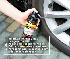 Lakukan pekara yang sama pada bahagian sisi kanan kereta(berlawanan dari yg tadi). Raymin Flatfix 550ml Alat Baiki Tayar Pancit Bocor Extra 50ml Free Gift