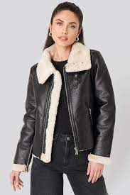 Raw Edge Cropped Aviator Jacket Black Suede Jacket Women Aviator Jackets Fashion