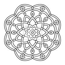 Fototapete Schöne Mandala Form Zum Ausmalen Buchseite Linien