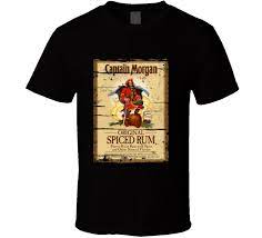 Captain Morgan Original Spiced Rum Alcohol Label Aged Look T Shirt Rum Alcohol Spiced Rum Captain Morgan
