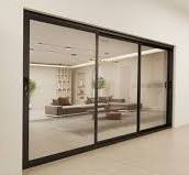 12 Foot Wide Aluminum Sliding 3-Panel Panoramic Patio Door Thermal -  (Multiple Heights) - 80 In