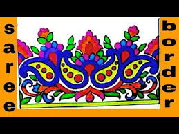 Draw Saree Border Designs Projects For Hand Embroidery Saree By Pencil Art And Colour Drawing Yout Colorful Drawings Hand Embroidery Hand Embroidery Tutorial